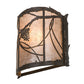 Meyda Lighting Whispering Pines 177793 9" Timeless Bronze Wall Sconce With Silver Mica Shade Glass