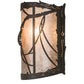 Meyda Lighting Whispering Pines 177793 9" Timeless Bronze Wall Sconce With Silver Mica Shade Glass