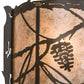 Meyda Lighting Whispering Pines 177793 9" Timeless Bronze Wall Sconce With Silver Mica Shade Glass