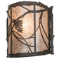 Meyda Lighting Whispering Pines 177793 9" Timeless Bronze Wall Sconce With Silver Mica Shade Glass