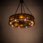 Meyda Lighting Whispering Pines 181388 45" 16-Light Oil Rubbed Bronze Chandelier With Amber Mica Shade Glass and Fan