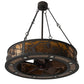 Meyda Lighting Whispering Pines 181388 45" 16-Light Oil Rubbed Bronze Chandelier With Amber Mica Shade Glass and Fan