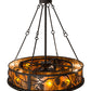 Meyda Lighting Whispering Pines 181388 45" 16-Light Oil Rubbed Bronze Chandelier With Amber Mica Shade Glass and Fan