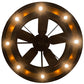 Meyda Lighting Whispering Pines 181388 45" 16-Light Oil Rubbed Bronze Chandelier With Amber Mica Shade Glass and Fan
