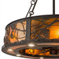 Meyda Lighting Whispering Pines 181388 45" 16-Light Oil Rubbed Bronze Chandelier With Amber Mica Shade Glass and Fan