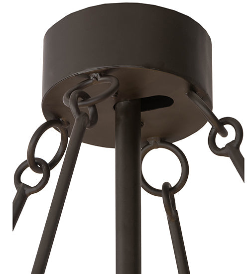 Meyda Lighting Whispering Pines 181388 45" 16-Light Oil Rubbed Bronze Chandelier With Amber Mica Shade Glass and Fan