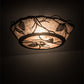 Meyda Lighting Whispering Pines 186234 17" 2-Light Oil Rubbed Bronze Flush Mount Light With Silver Mica Shade Glass