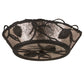 Meyda Lighting Whispering Pines 186234 17" 2-Light Oil Rubbed Bronze Flush Mount Light With Silver Mica Shade Glass
