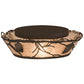 Meyda Lighting Whispering Pines 186234 17" 2-Light Oil Rubbed Bronze Flush Mount Light With Silver Mica Shade Glass