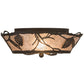 Meyda Lighting Whispering Pines 186234 17" 2-Light Oil Rubbed Bronze Flush Mount Light With Silver Mica Shade Glass