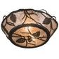 Meyda Lighting Whispering Pines 186234 17" 2-Light Oil Rubbed Bronze Flush Mount Light With Silver Mica Shade Glass