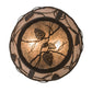 Meyda Lighting Whispering Pines 186234 17" 2-Light Oil Rubbed Bronze Flush Mount Light With Silver Mica Shade Glass