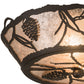 Meyda Lighting Whispering Pines 186234 17" 2-Light Oil Rubbed Bronze Flush Mount Light With Silver Mica Shade Glass