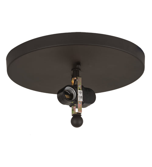 Meyda Lighting Whispering Pines 186234 17" 2-Light Oil Rubbed Bronze Flush Mount Light With Silver Mica Shade Glass