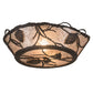 Meyda Lighting Whispering Pines 186234 17" 2-Light Oil Rubbed Bronze Flush Mount Light With Silver Mica Shade Glass