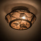 Meyda Lighting Whispering Pines 186439 17" 2-Light Oil Rubbed Bronze Flush Mount Light With Silver Mica Shade Glass