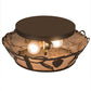 Meyda Lighting Whispering Pines 186439 17" 2-Light Oil Rubbed Bronze Flush Mount Light With Silver Mica Shade Glass
