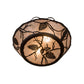 Meyda Lighting Whispering Pines 186439 17" 2-Light Oil Rubbed Bronze Flush Mount Light With Silver Mica Shade Glass