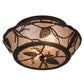 Meyda Lighting Whispering Pines 186439 17" 2-Light Oil Rubbed Bronze Flush Mount Light With Silver Mica Shade Glass