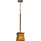 Meyda Lighting Whispering Pines 187586 10" Antique Copper Mini Pendant Light With Amber Mica Shade Glass