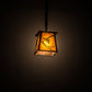Meyda Lighting Whispering Pines 187586 10" Antique Copper Mini Pendant Light With Amber Mica Shade Glass