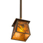 Meyda Lighting Whispering Pines 187586 10" Antique Copper Mini Pendant Light With Amber Mica Shade Glass