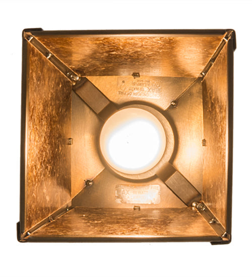Meyda Lighting Whispering Pines 187586 10" Antique Copper Mini Pendant Light With Amber Mica Shade Glass