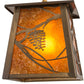 Meyda Lighting Whispering Pines 187586 10" Antique Copper Mini Pendant Light With Amber Mica Shade Glass