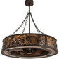 Meyda Lighting Whispering Pines 191879 45" 12-Light Oil Rubbed Bronze Chandelier With Amber Mica Shade Glass and Fan