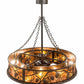 Meyda Lighting Whispering Pines 191879 45" 12-Light Oil Rubbed Bronze Chandelier With Amber Mica Shade Glass and Fan