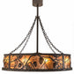 Meyda Lighting Whispering Pines 191879 45" 12-Light Oil Rubbed Bronze Chandelier With Amber Mica Shade Glass and Fan