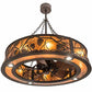 Meyda Lighting Whispering Pines 191879 45" 12-Light Oil Rubbed Bronze Chandelier With Amber Mica Shade Glass and Fan
