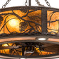 Meyda Lighting Whispering Pines 191879 45" 12-Light Oil Rubbed Bronze Chandelier With Amber Mica Shade Glass and Fan