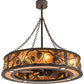 Meyda Lighting Whispering Pines 191879 45" 12-Light Oil Rubbed Bronze Chandelier With Amber Mica Shade Glass and Fan