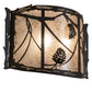 Meyda Lighting Whispering Pines 20" 2-Light Oil Rubbed Bronze Wall Sconce With Silver Mica Shade Glass