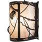 Meyda Lighting Whispering Pines 20" 2-Light Oil Rubbed Bronze Wall Sconce With Silver Mica Shade Glass