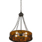 Meyda Lighting Whispering Pines 20" 4-Light Oil Rubbed Bronze Inverted Pendant Light With Amber Mica Shade Glass