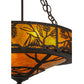 Meyda Lighting Whispering Pines 20" 4-Light Oil Rubbed Bronze Inverted Pendant Light With Amber Mica Shade Glass