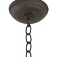 Meyda Lighting Whispering Pines 20" 4-Light Oil Rubbed Bronze Inverted Pendant Light With Amber Mica Shade Glass