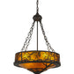 Meyda Lighting Whispering Pines 20" 4-Light Oil Rubbed Bronze Inverted Pendant Light With Amber Mica Shade Glass