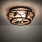 Meyda Lighting Whispering Pines 211891 12" 2-Light Oil Rubbed Bronze Flush Mount Light With Silver Mica Shade Glass