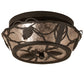 Meyda Lighting Whispering Pines 211891 12" 2-Light Oil Rubbed Bronze Flush Mount Light With Silver Mica Shade Glass