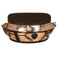 Meyda Lighting Whispering Pines 211891 12" 2-Light Oil Rubbed Bronze Flush Mount Light With Silver Mica Shade Glass