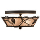 Meyda Lighting Whispering Pines 211891 12" 2-Light Oil Rubbed Bronze Flush Mount Light With Silver Mica Shade Glass