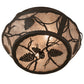 Meyda Lighting Whispering Pines 211891 12" 2-Light Oil Rubbed Bronze Flush Mount Light With Silver Mica Shade Glass