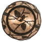 Meyda Lighting Whispering Pines 211891 12" 2-Light Oil Rubbed Bronze Flush Mount Light With Silver Mica Shade Glass