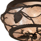 Meyda Lighting Whispering Pines 211891 12" 2-Light Oil Rubbed Bronze Flush Mount Light With Silver Mica Shade Glass