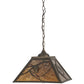 Meyda Lighting Whispering Pines 22" 2-Light Antique Copper Pendant Light With Amber Mica Shade Glass