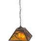 Meyda Lighting Whispering Pines 22" 2-Light Antique Copper Pendant Light With Amber Mica Shade Glass