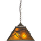 Meyda Lighting Whispering Pines 22" 2-Light Antique Copper Pendant Light With Amber Mica Shade Glass
